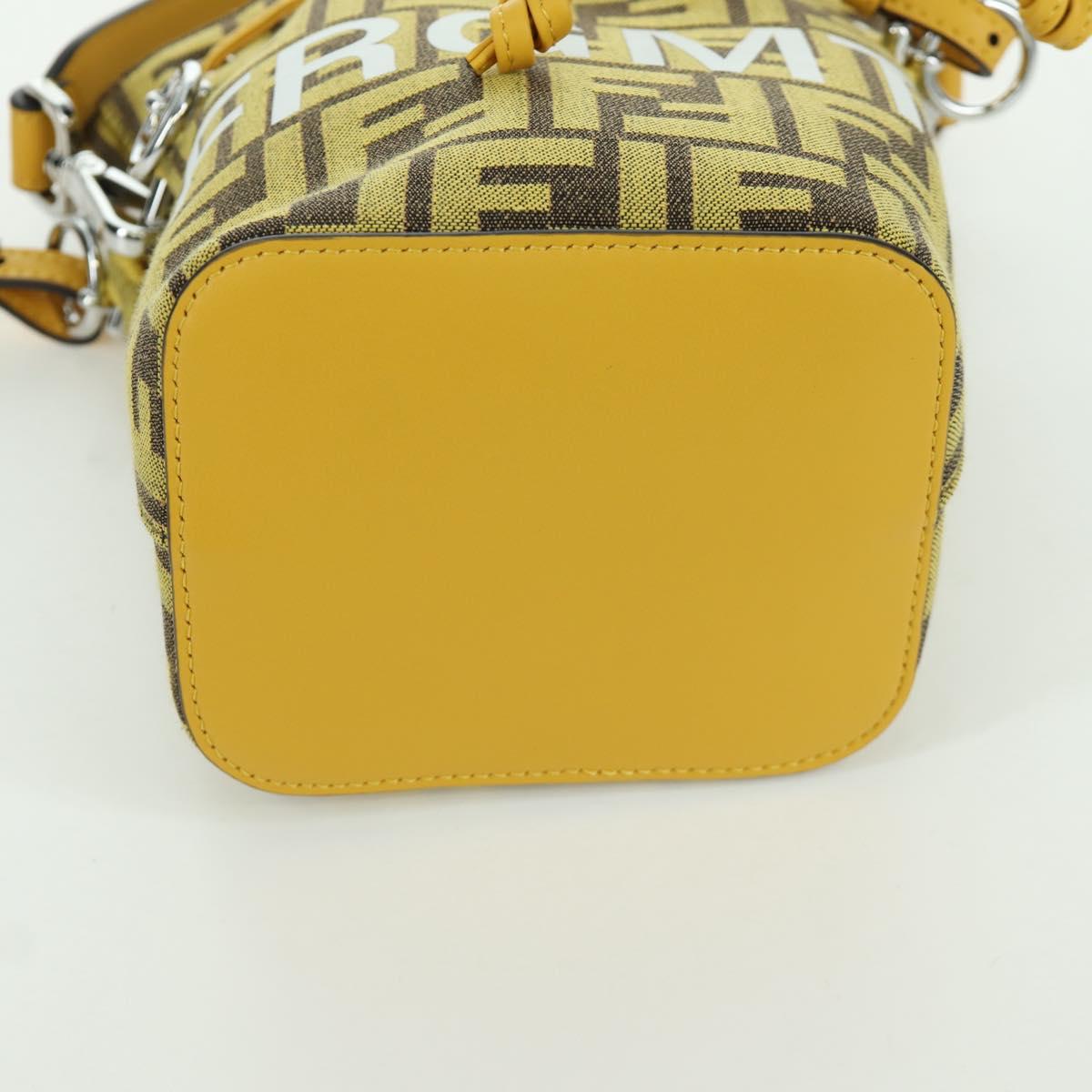FENDI x FRGMT x POKÉMON Zucca Canvas Shoulder Bag 2way Yellow Auth 167139SM