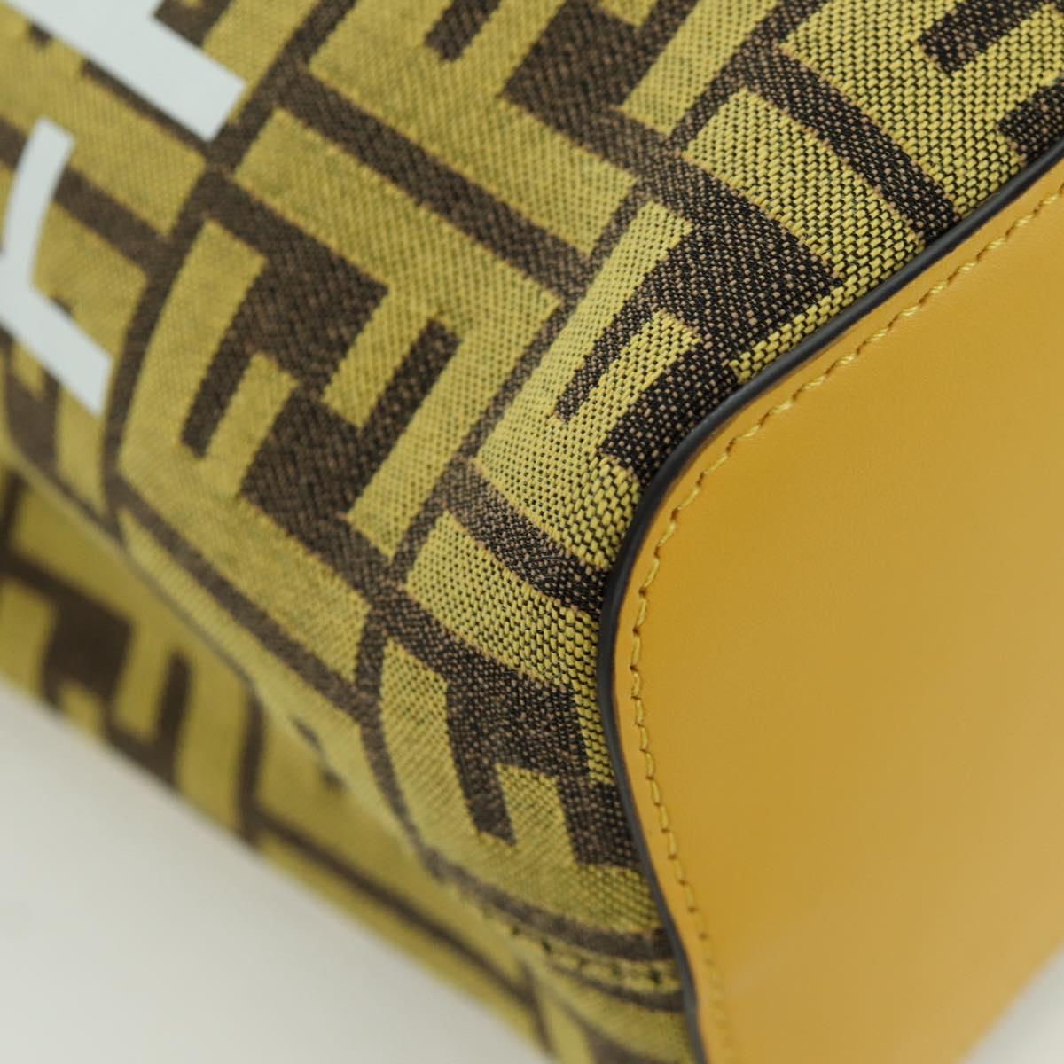 FENDI x FRGMT x POKÉMON Zucca Canvas Shoulder Bag 2way Yellow Auth 167139SM