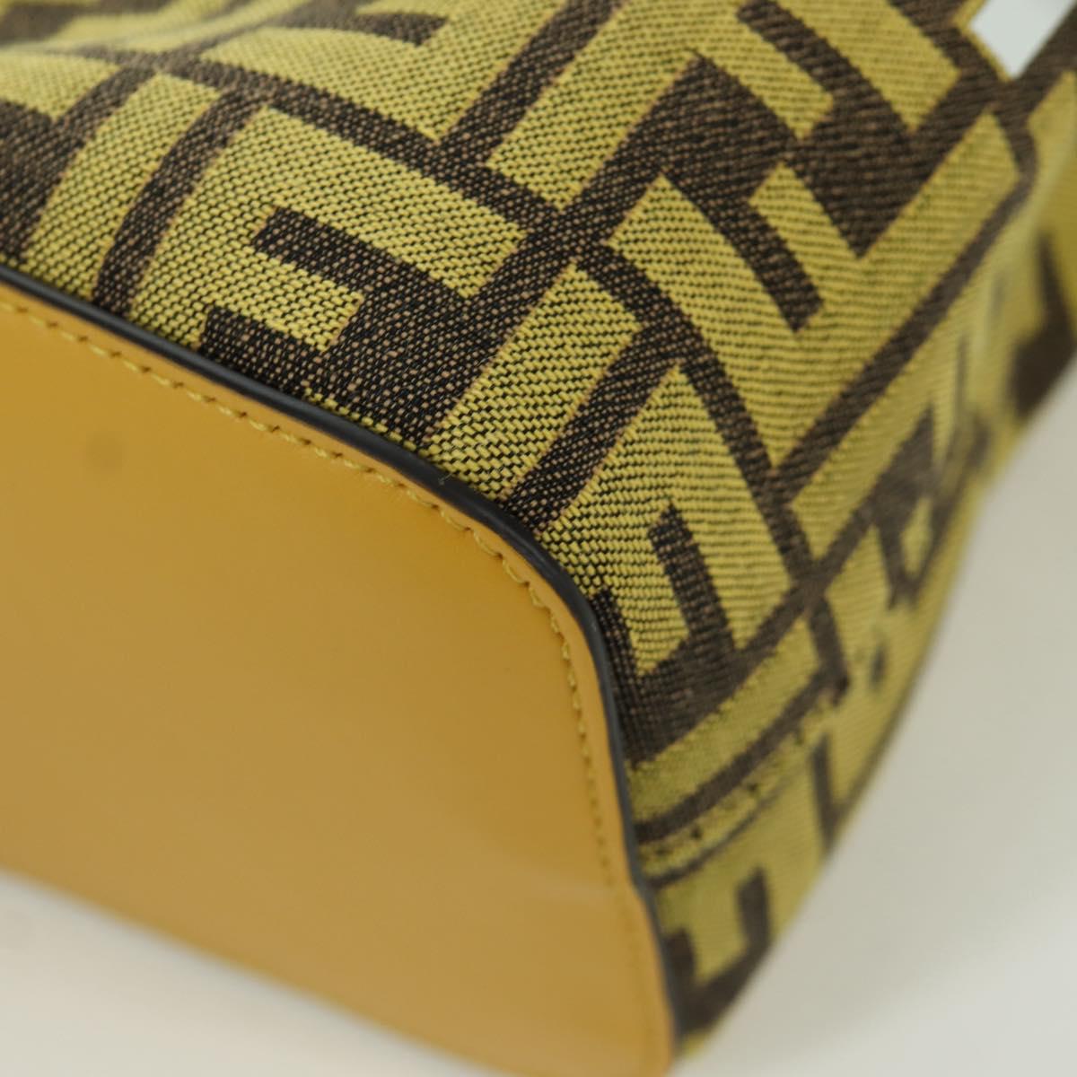 FENDI x FRGMT x POKÉMON Zucca Canvas Shoulder Bag 2way Yellow Auth 167139SM