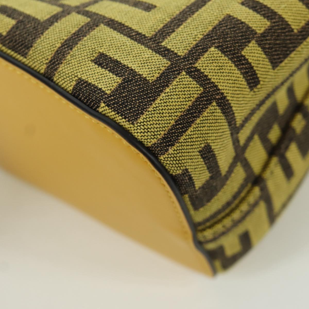 FENDI x FRGMT x POKÉMON Zucca Canvas Shoulder Bag 2way Yellow Auth 167139SM