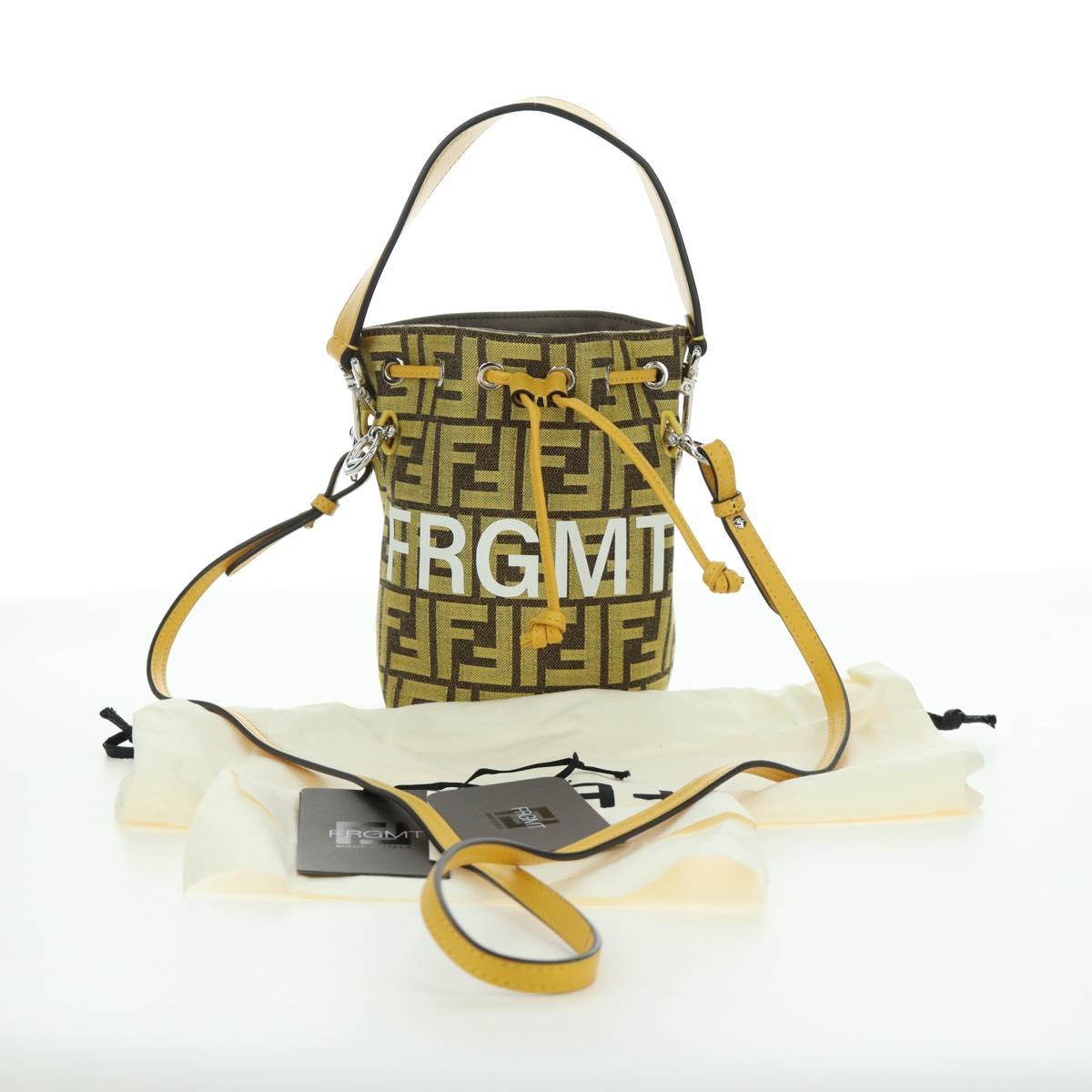 FENDI x FRGMT x POKÉMON Zucca Canvas Shoulder Bag 2way Yellow Auth 167139SM