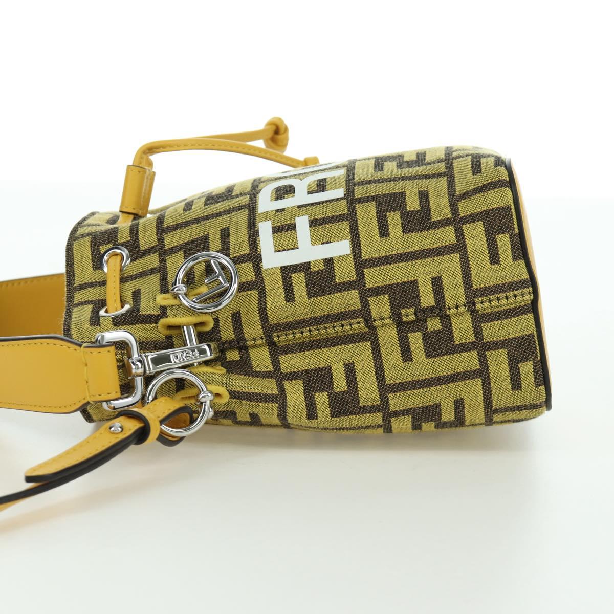 FENDI x FRGMT x POKÉMON Zucca Canvas Shoulder Bag 2way Yellow Auth 167139SM