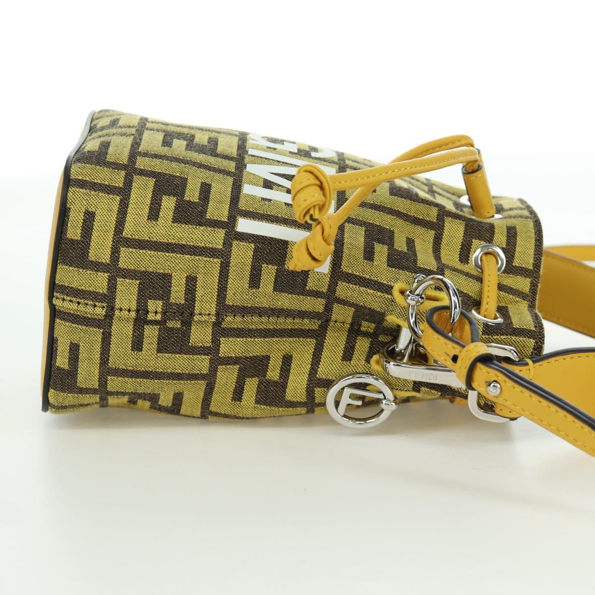 FENDI x FRGMT x POKÉMON Zucca Canvas Shoulder Bag 2way Yellow Auth 167139SM