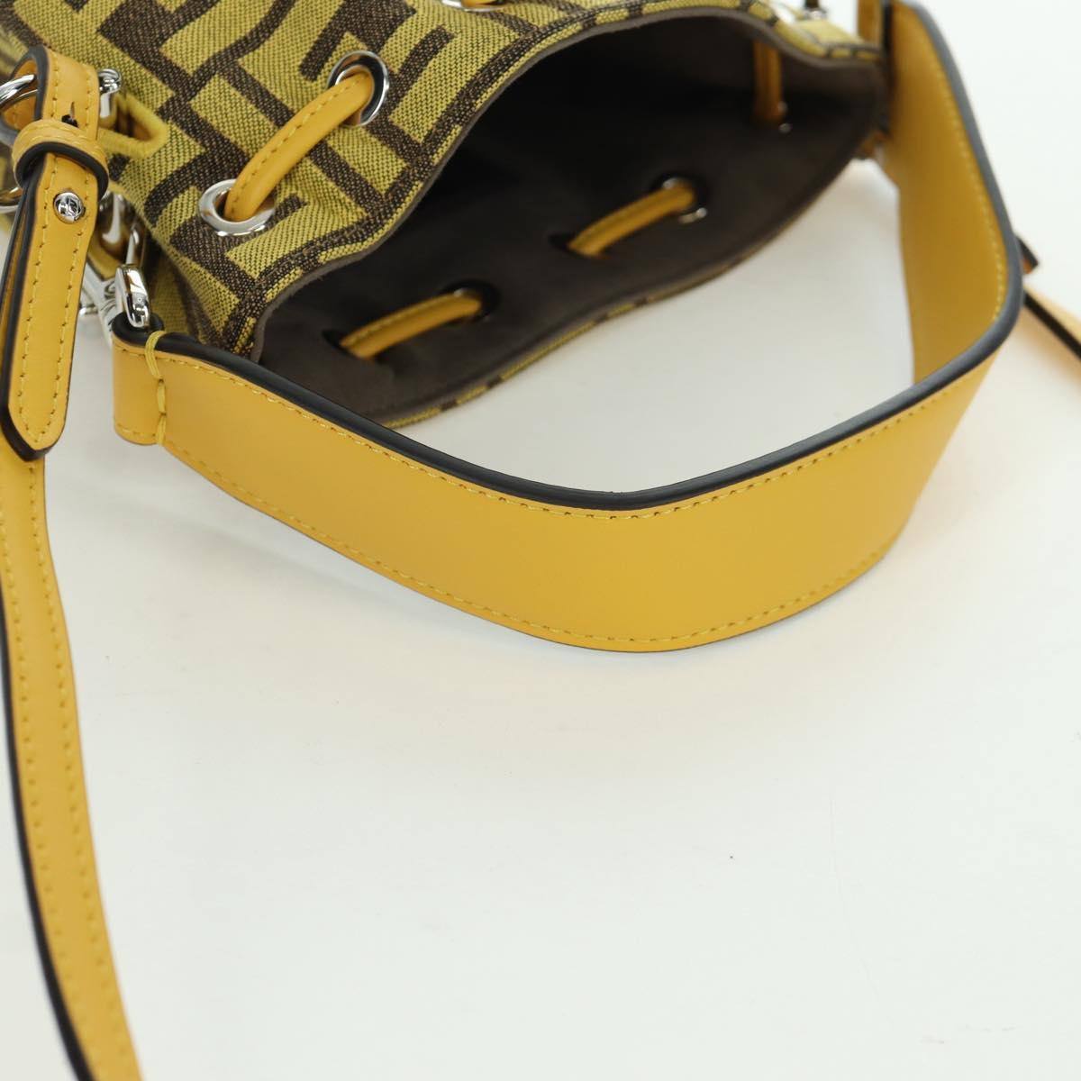 FENDI x FRGMT x POKÉMON Zucca Canvas Shoulder Bag 2way Yellow Auth 167139SM