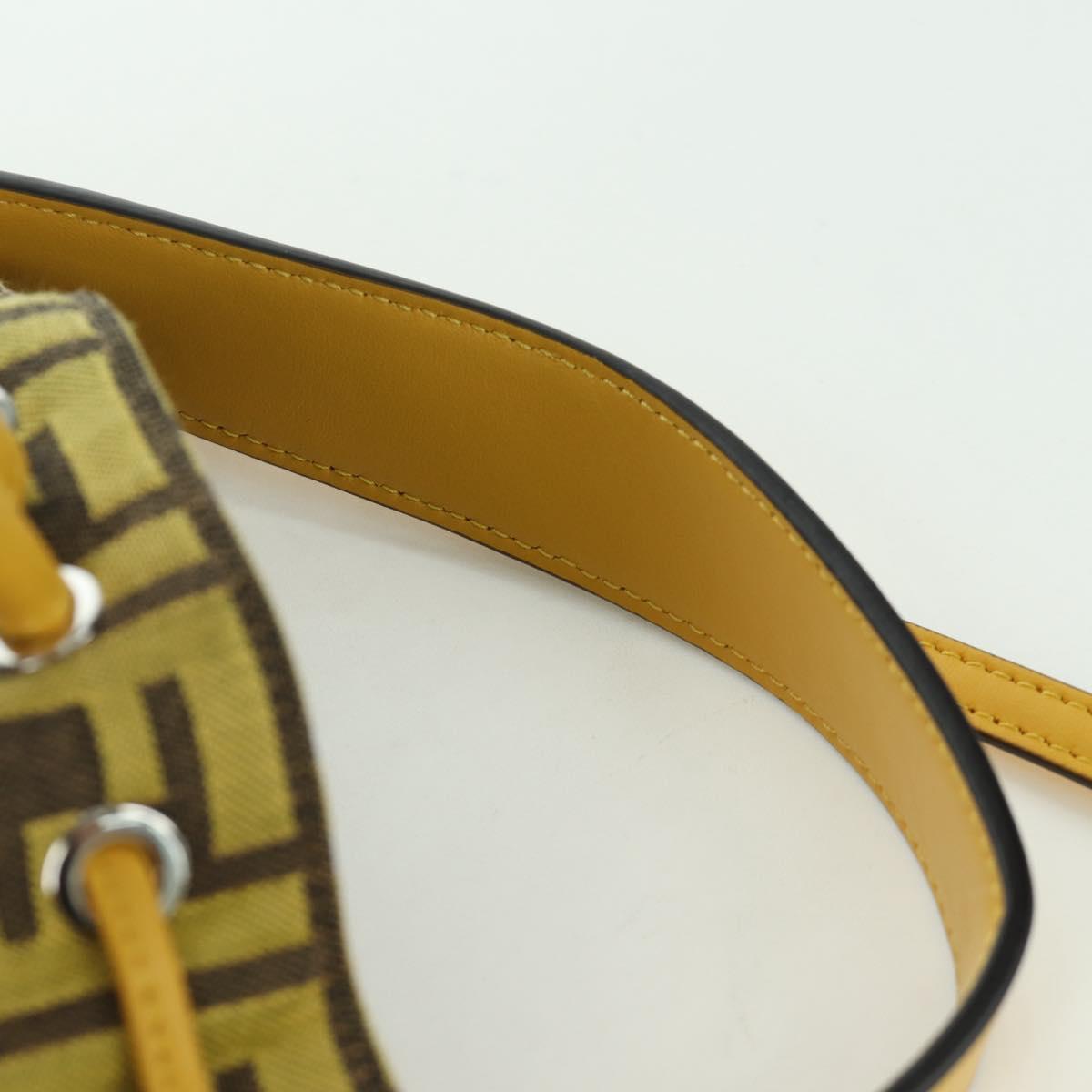 FENDI x FRGMT x POKÉMON Zucca Canvas Shoulder Bag 2way Yellow Auth 167139SM