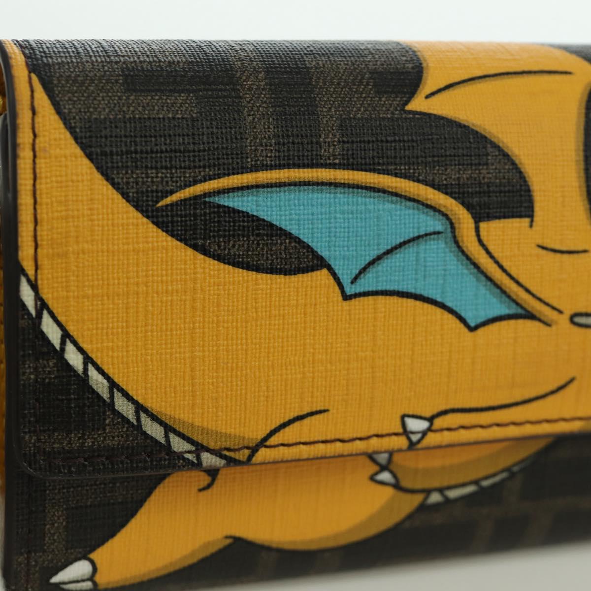 FENDI x FRGMT x POKÉMON Zucca Canvas Chain Wallet Dragon Bag Black Auth 167149SM