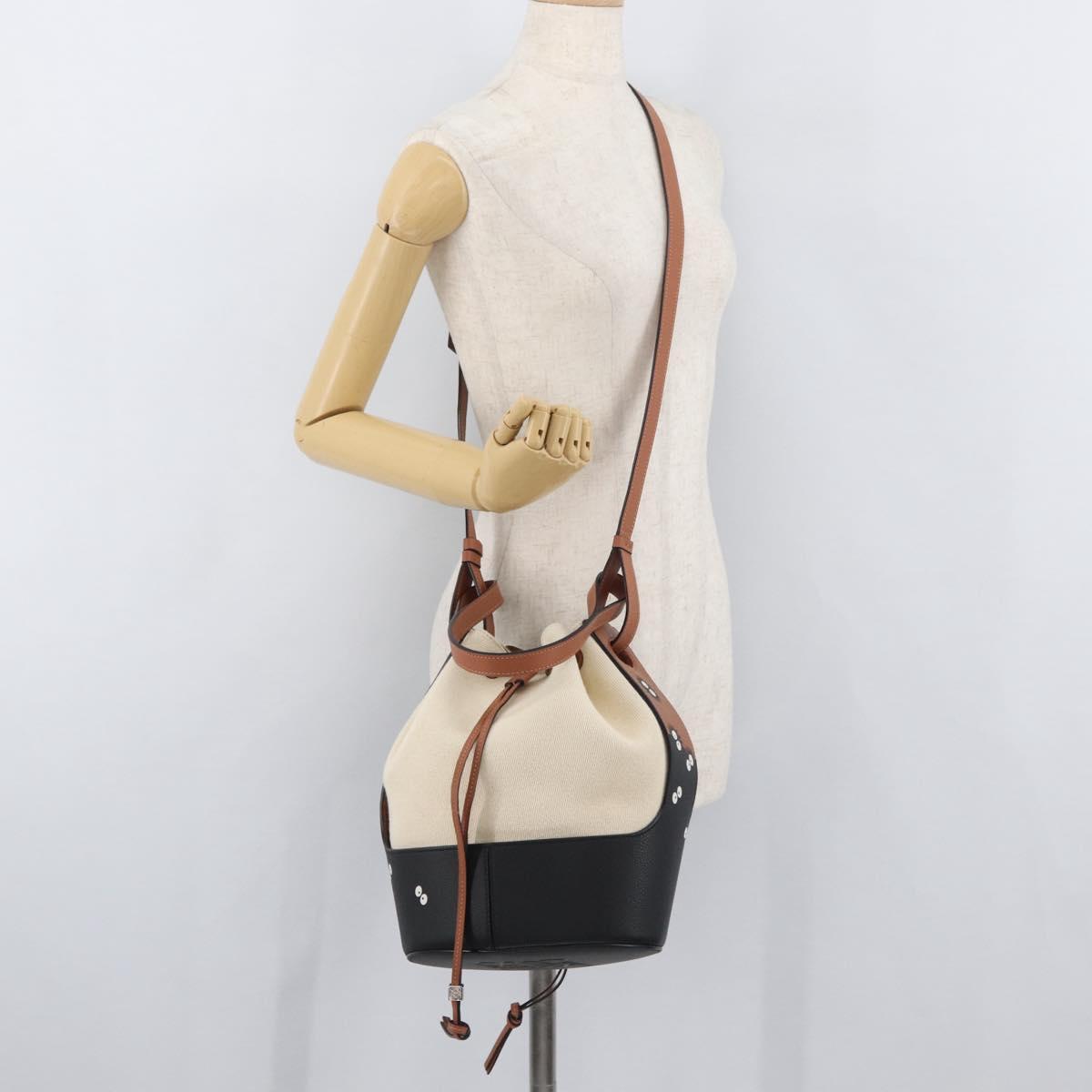 LOEWE Ã Ghibli My Neighbor Totoro Pitch Black Bucket Bag Canvas Auth 167150SM