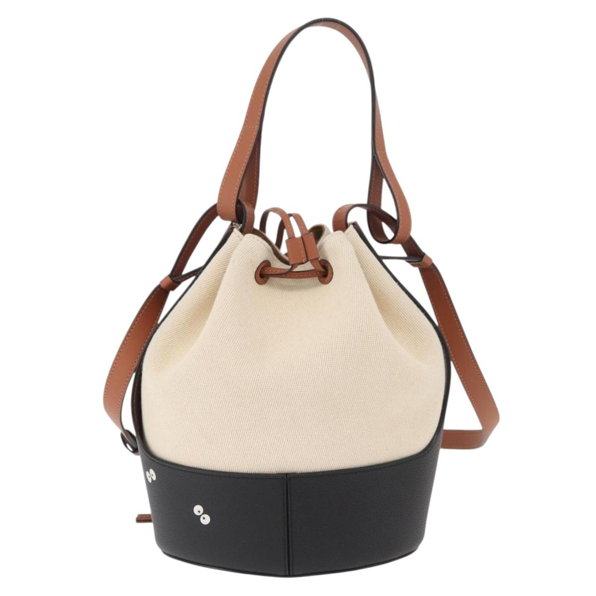 LOEWE Ã Ghibli My Neighbor Totoro Pitch Black Bucket Bag Canvas Auth 167150SM