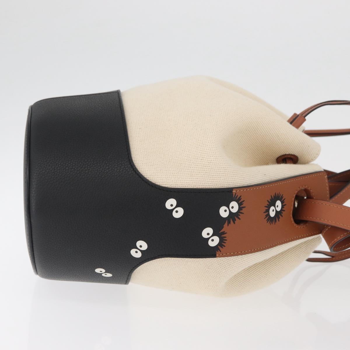 LOEWE Ã Ghibli My Neighbor Totoro Pitch Black Bucket Bag Canvas Auth 167150SM