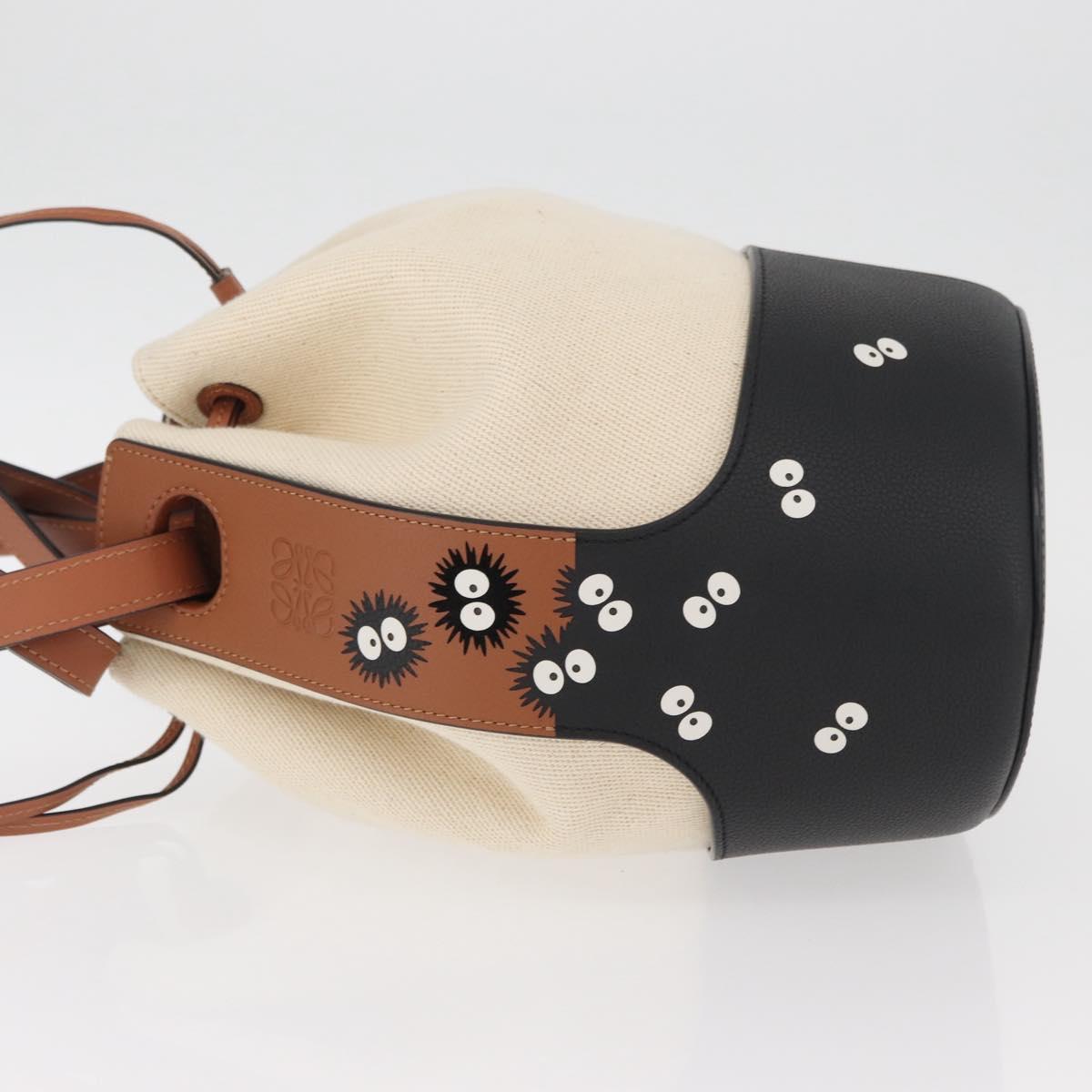 LOEWE Ã Ghibli My Neighbor Totoro Pitch Black Bucket Bag Canvas Auth 167150SM