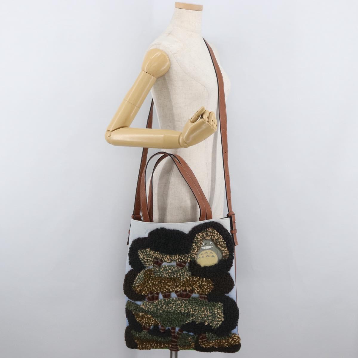 LOEWE Ã Studio Ghibli My Neighbor Totoro Bag 2way Brown Silver Auth 167153SM
