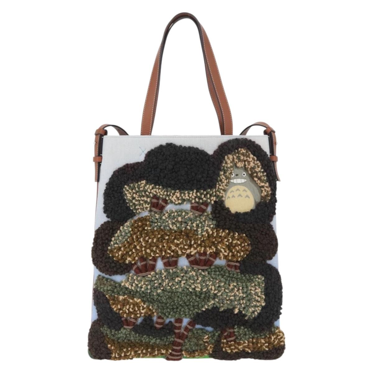 LOEWE Ã Studio Ghibli My Neighbor Totoro Bag 2way Brown Silver Auth 167153SM