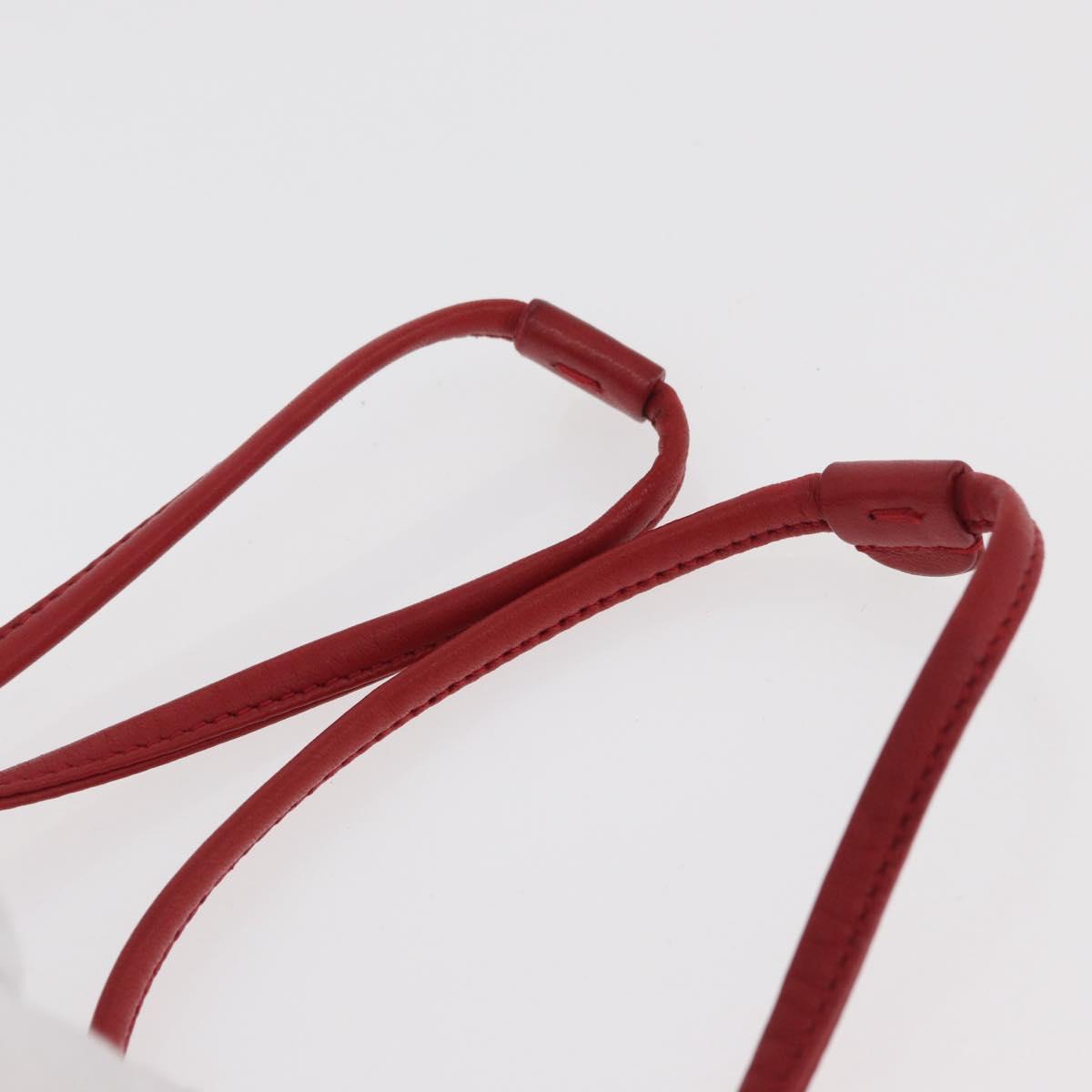 SAINT LAURENT Teddy Small Shoulder Bag Leather Red Silver Auth 167159A
