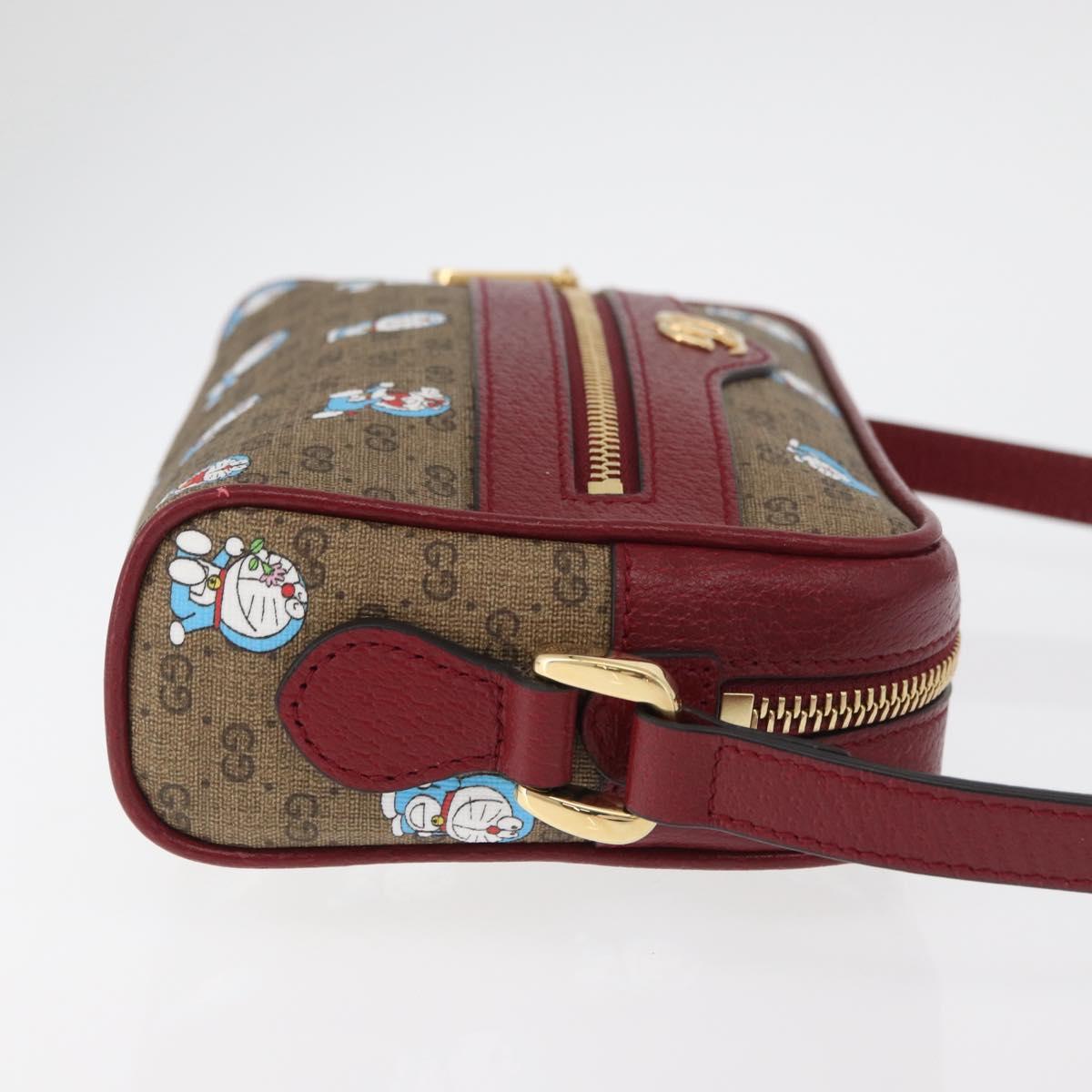GUCCI Micro GG Supreme Doraemon x Fujiko-Pro Bag PVC Beige 647784 Auth 167167SM