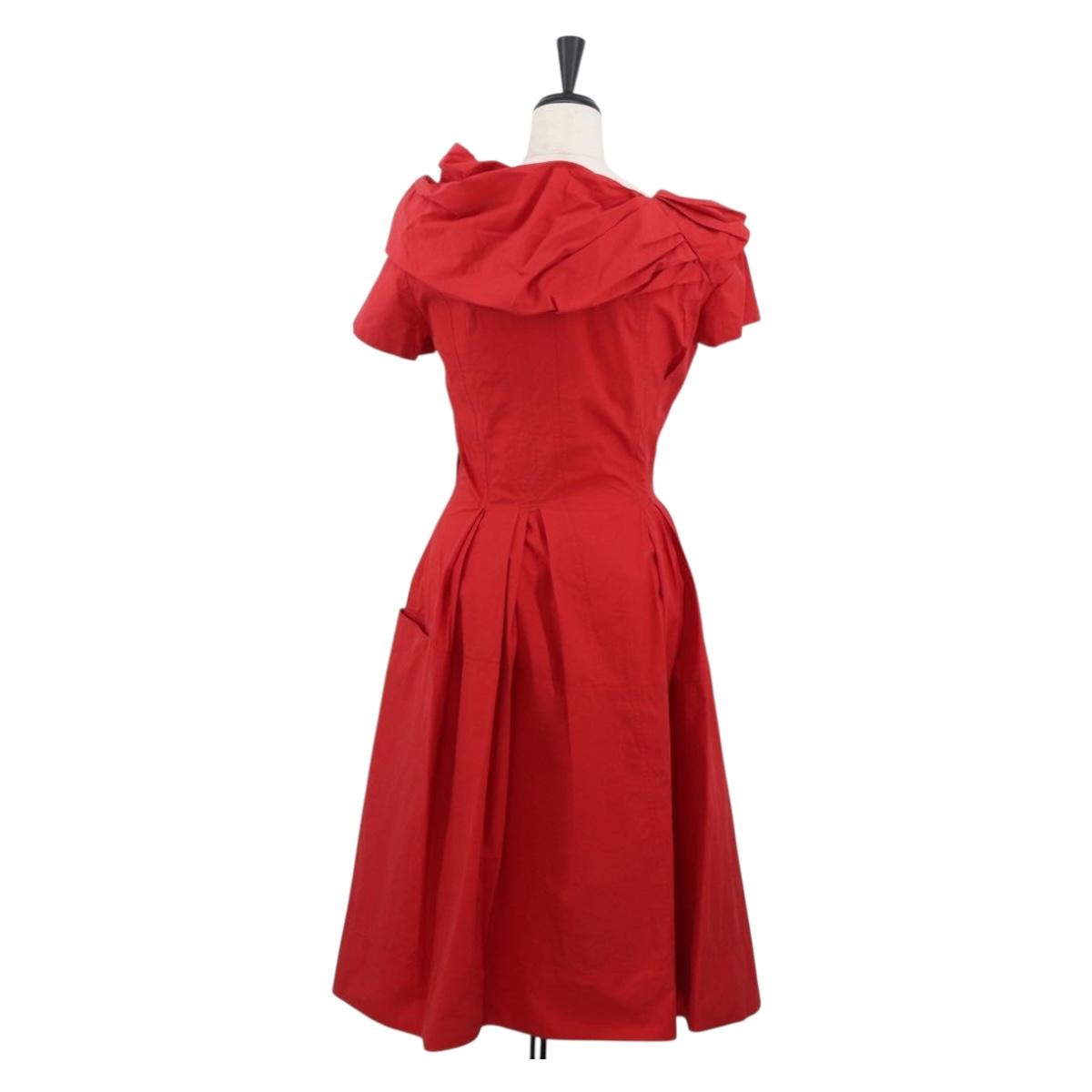 LOUIS VUITTON One Piece Cotton Red LV Auth 167171A