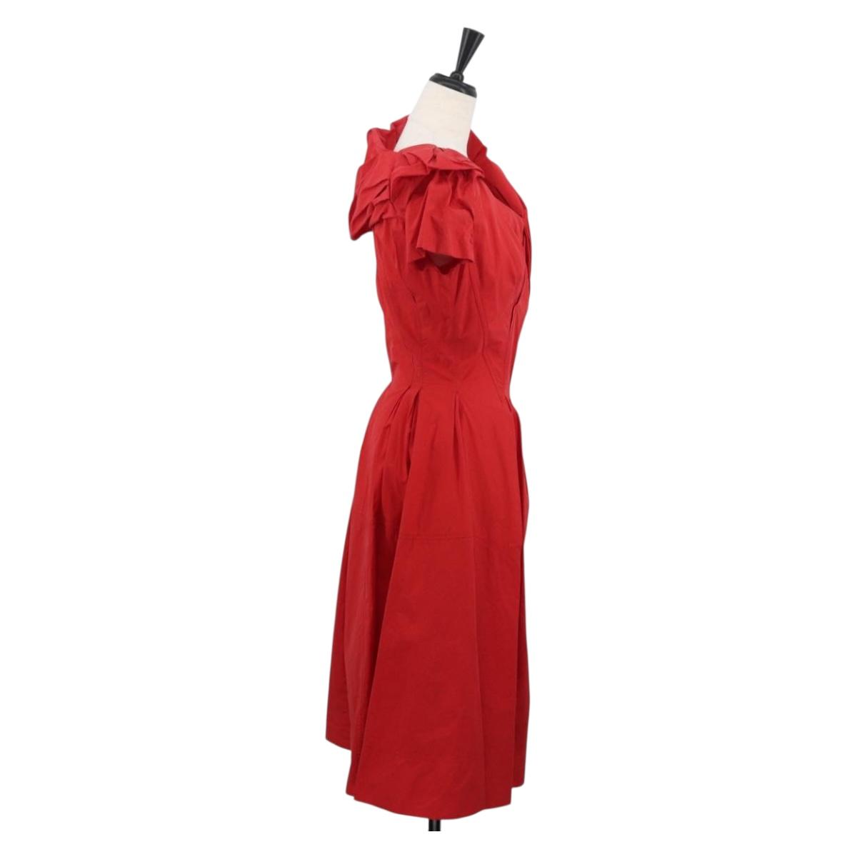 LOUIS VUITTON One Piece Cotton Red LV Auth 167171A