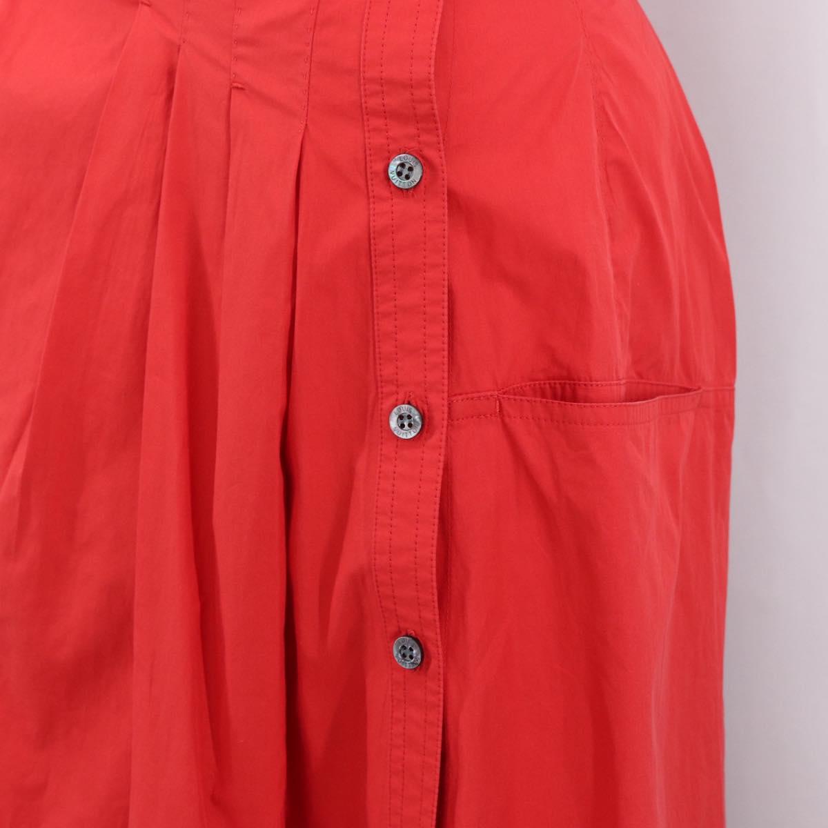 LOUIS VUITTON One Piece Cotton Red LV Auth 167171A