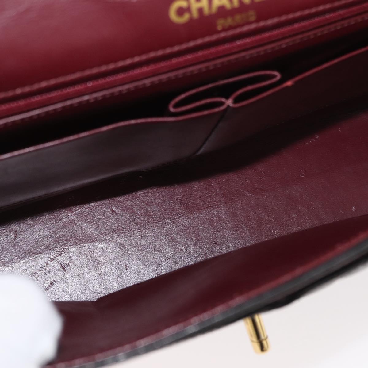 CHANEL Matelasse Bag Lamb Skin Paris limited model Black CC Auth 167175SM