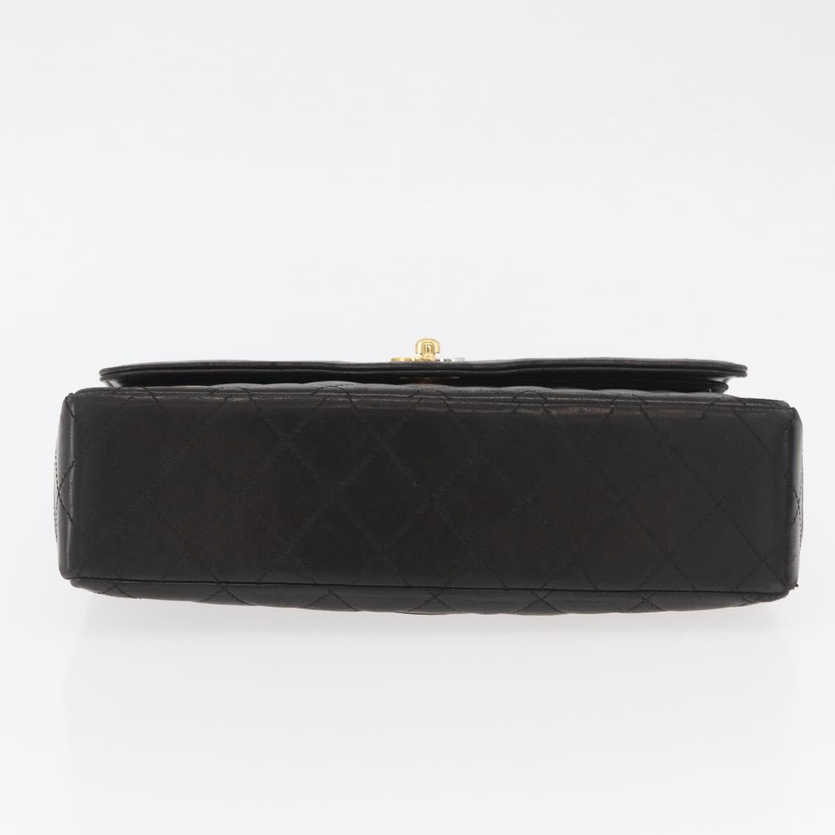 CHANEL Matelasse Bag Lamb Skin Paris limited model Black CC Auth 167175SM