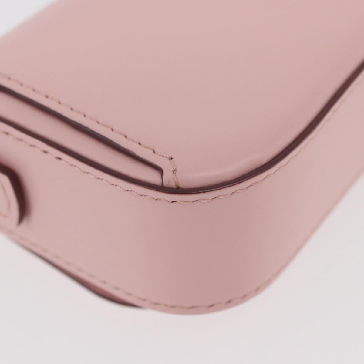 CARTIER Chain Shoulder Bag Leather Pink Gold Auth 167176SM