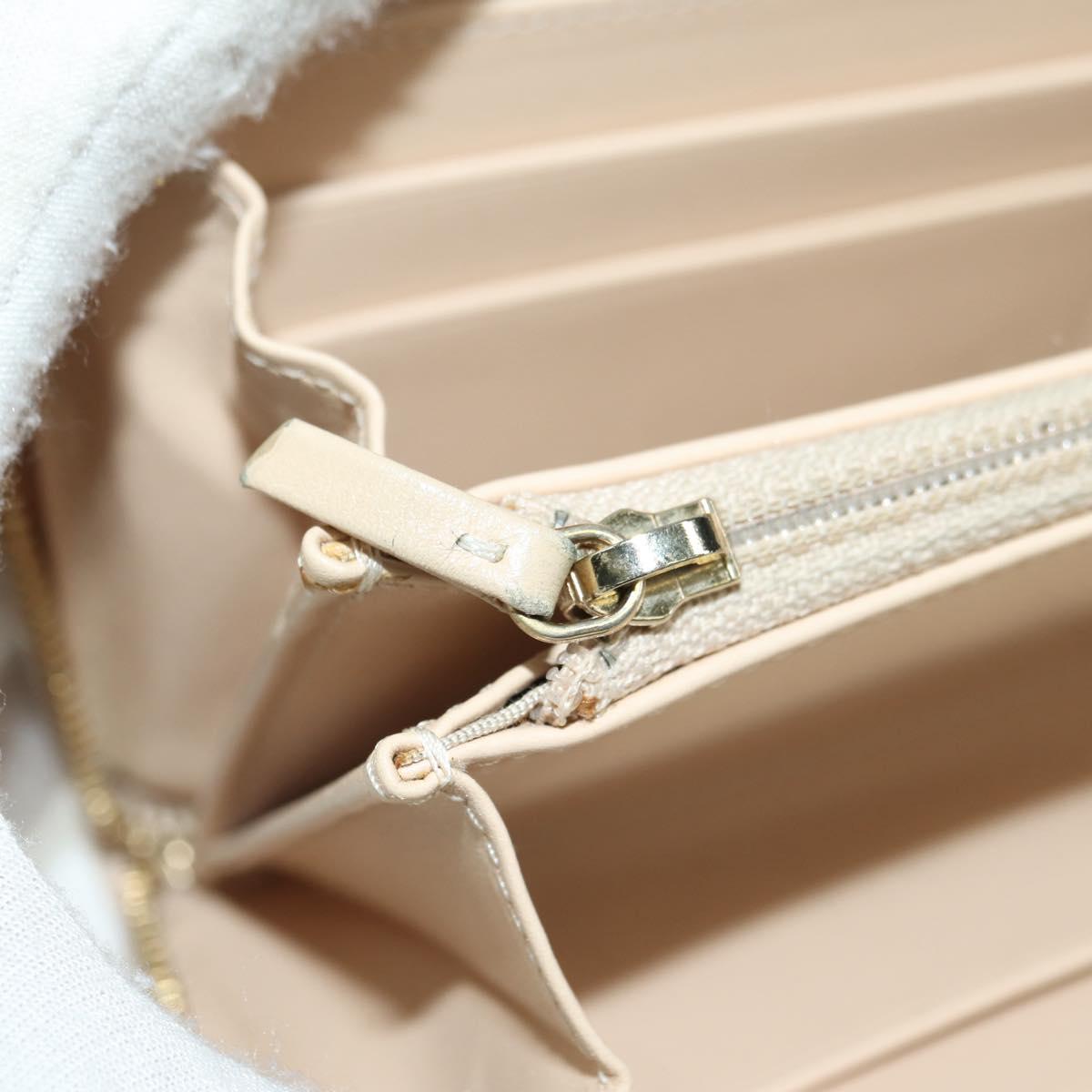 CHANEL Long Wallet Lamb Skin Beige Gold CC Auth 167178SAM