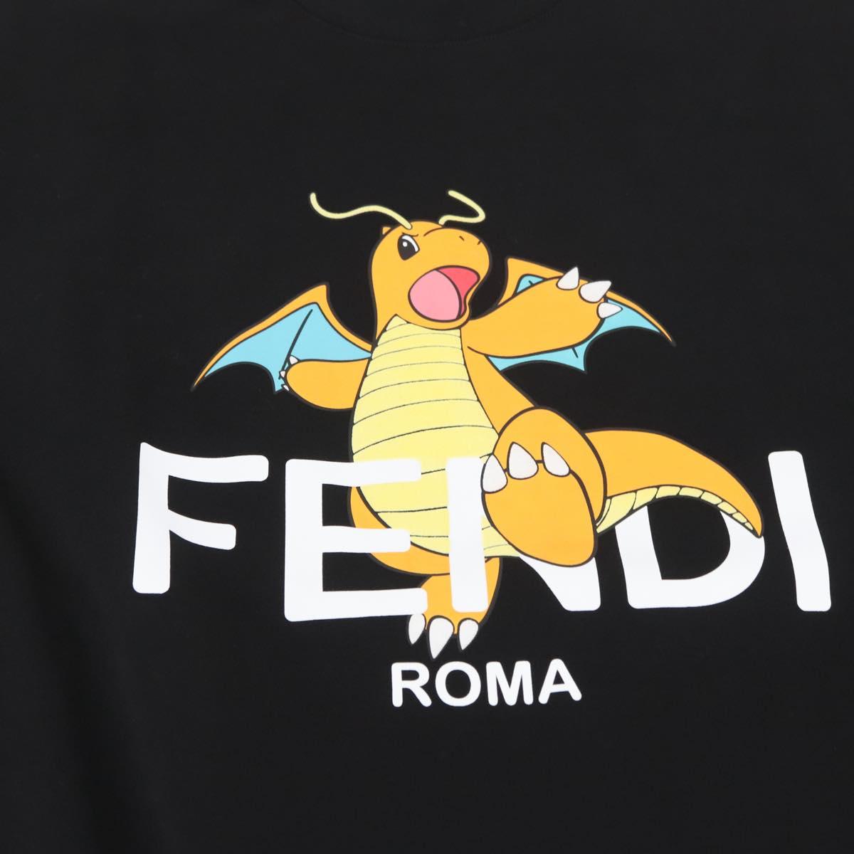 FENDI FENDI x FRGMT x POKÉMON Dragonite T-Shirt Shirt cotton Black Auth 167188SM