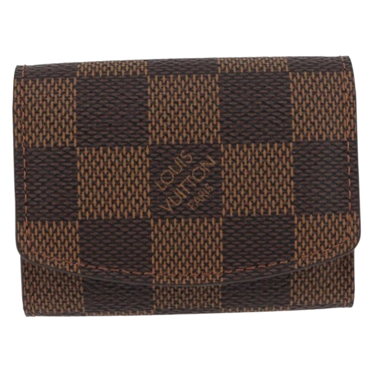 LOUIS VUITTON Damier Ebene Cuffs&Cuff Case Gold LV Auth 167199A