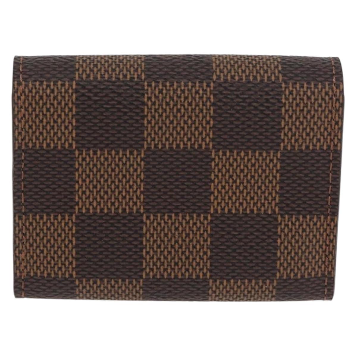 LOUIS VUITTON Damier Ebene Cuffs&Cuff Case Gold LV Auth 167199A