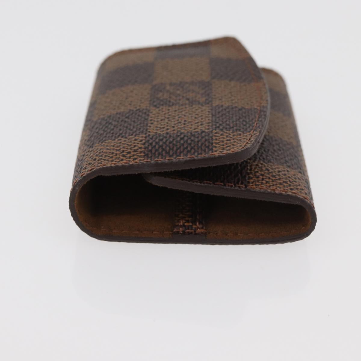 LOUIS VUITTON Damier Ebene Cuffs&Cuff Case Gold LV Auth 167199A