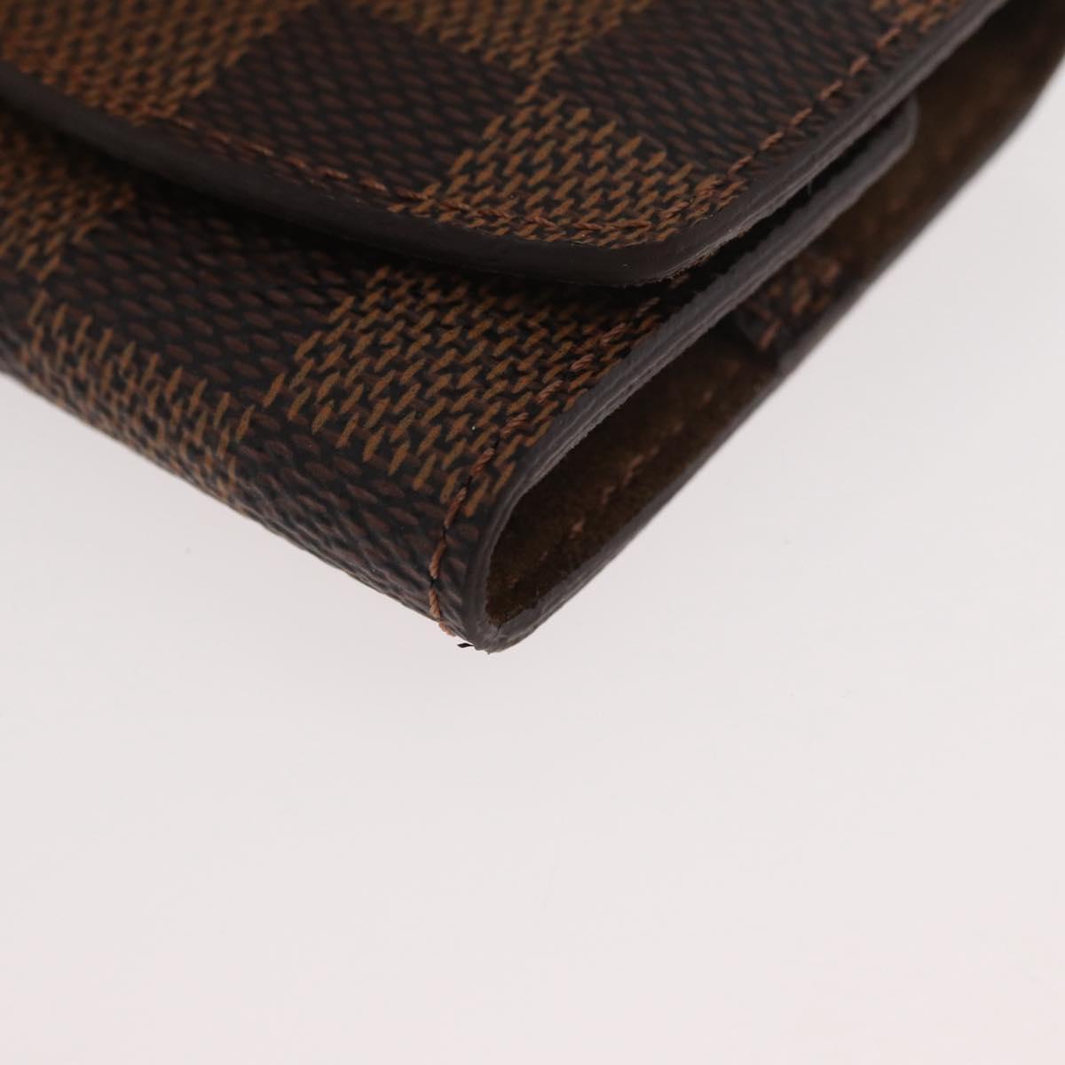 LOUIS VUITTON Damier Ebene Cuffs&Cuff Case Gold LV Auth 167199A