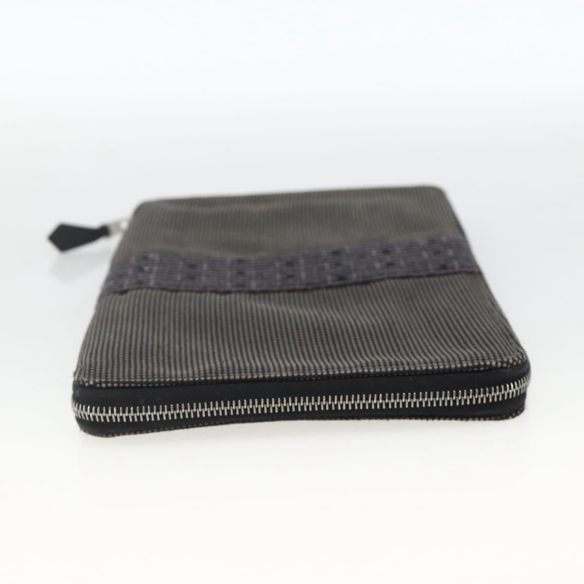 HERMES Her Line Passport Case Canvas Gray Auth 167201A