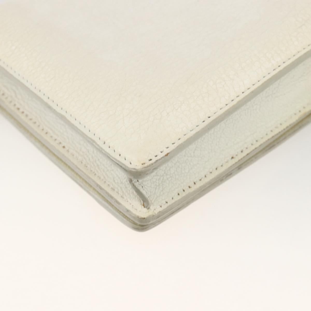 BALENCIAGA Chain Wallet Leather White Gold 444169 Auth 167209A