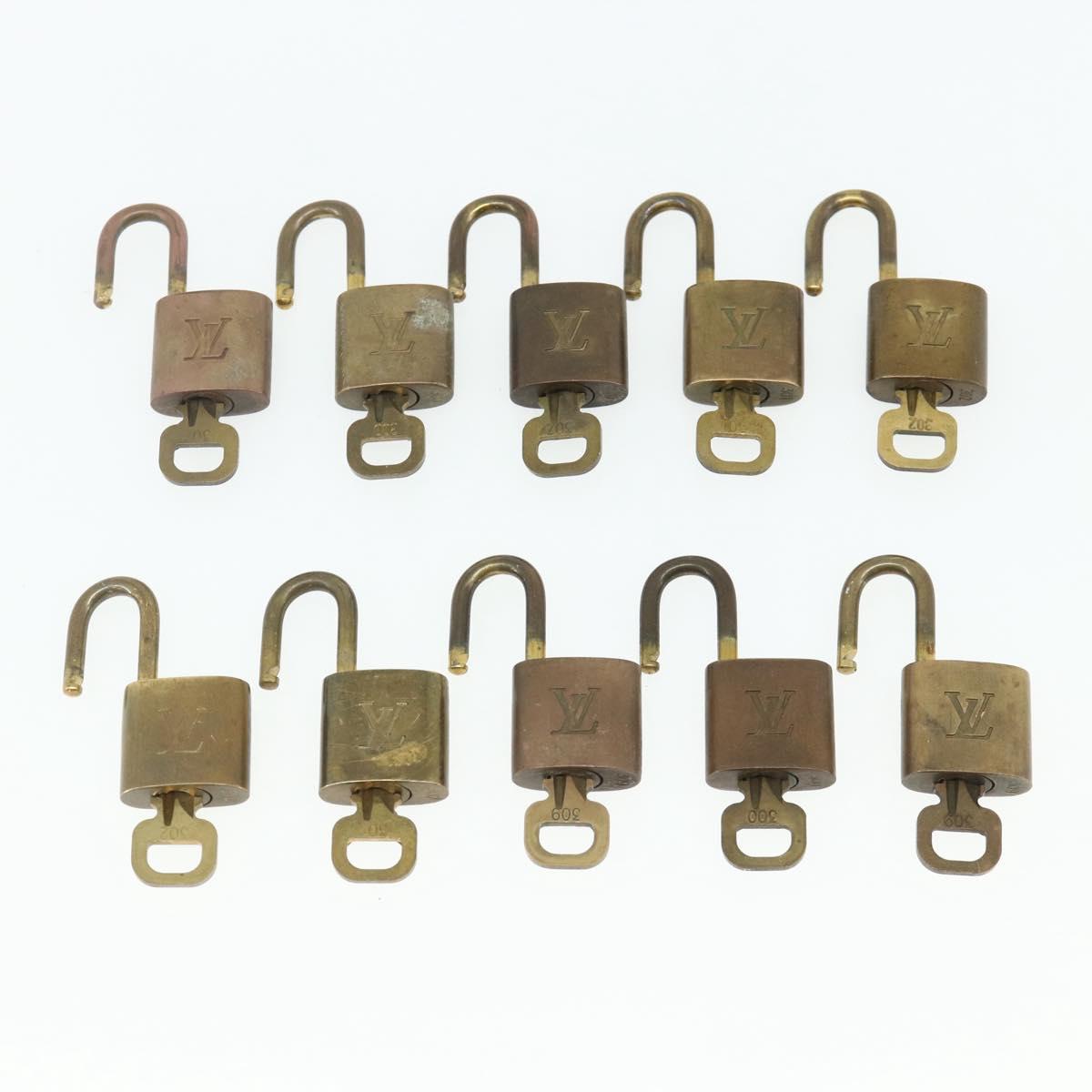 LOUIS VUITTON Padlock 10 Set Padlock metal Gold LV Auth 167227