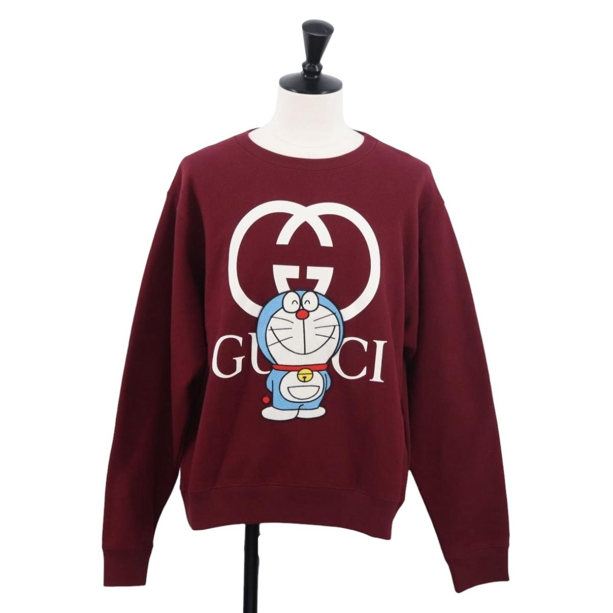 GUCCI GUCCI Ã Doraemon Fleece Doraemon Cotton XS Bordeaux Auth 167235SM