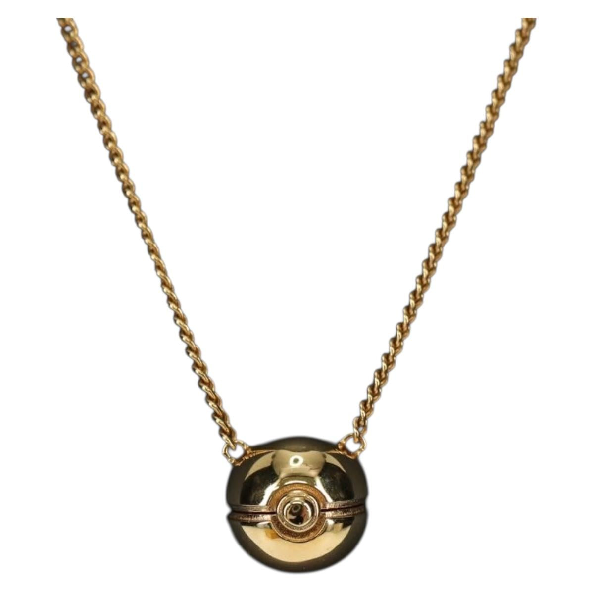 FENDI Monster Ball Necklace metal Gold Tone Auth 167240SM