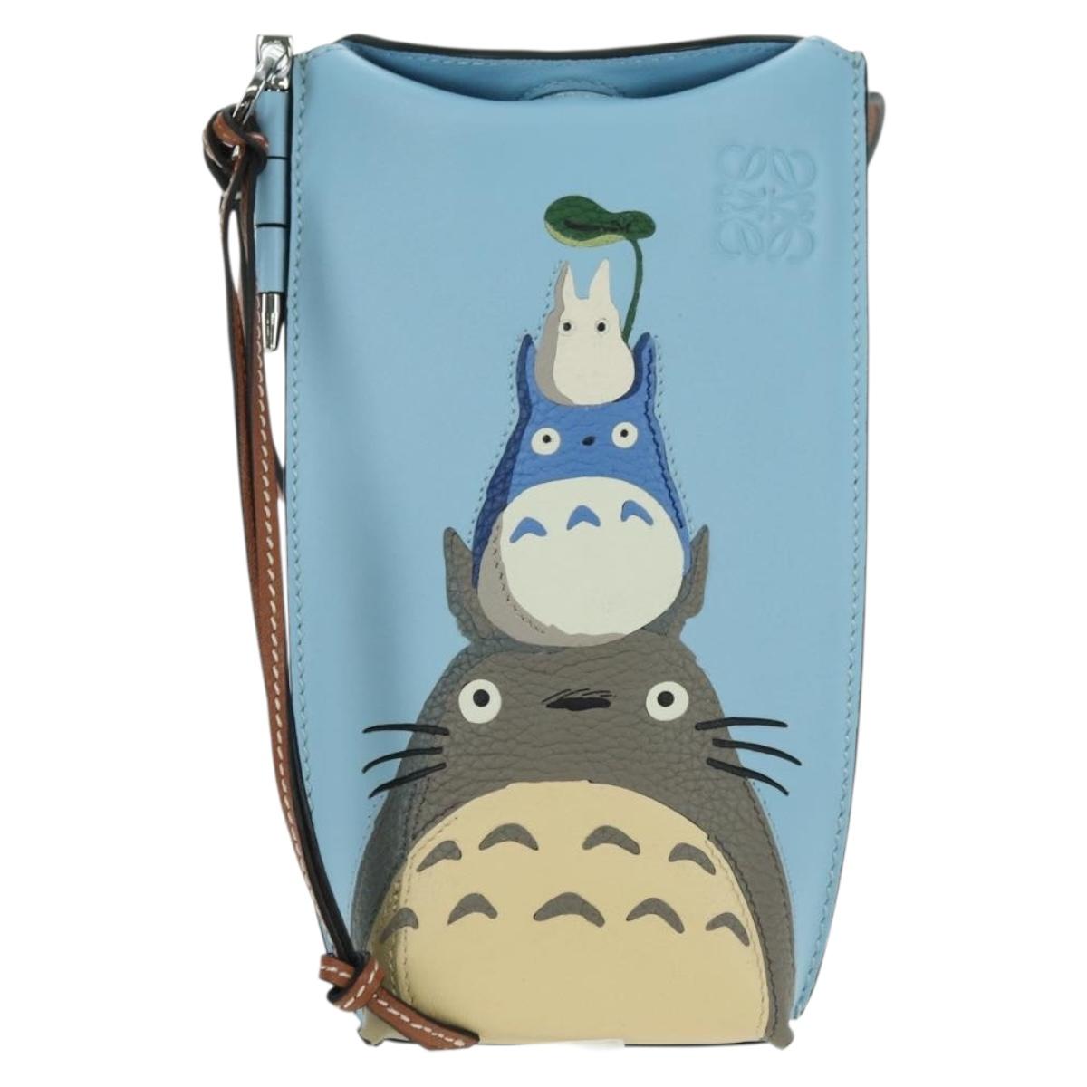 LOEWE × Ghibli My Neighbor Totoro Gate Pocket Leather Light Blue Auth 167242SM