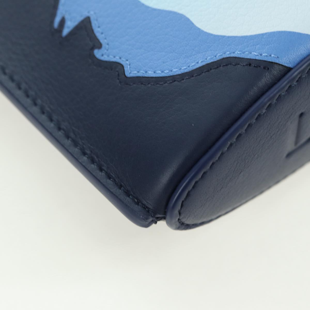 LOEWE × Ghibli Howl's Pebble Dice Pocket Calcifer Bag Leather Navy Auth 167246SM