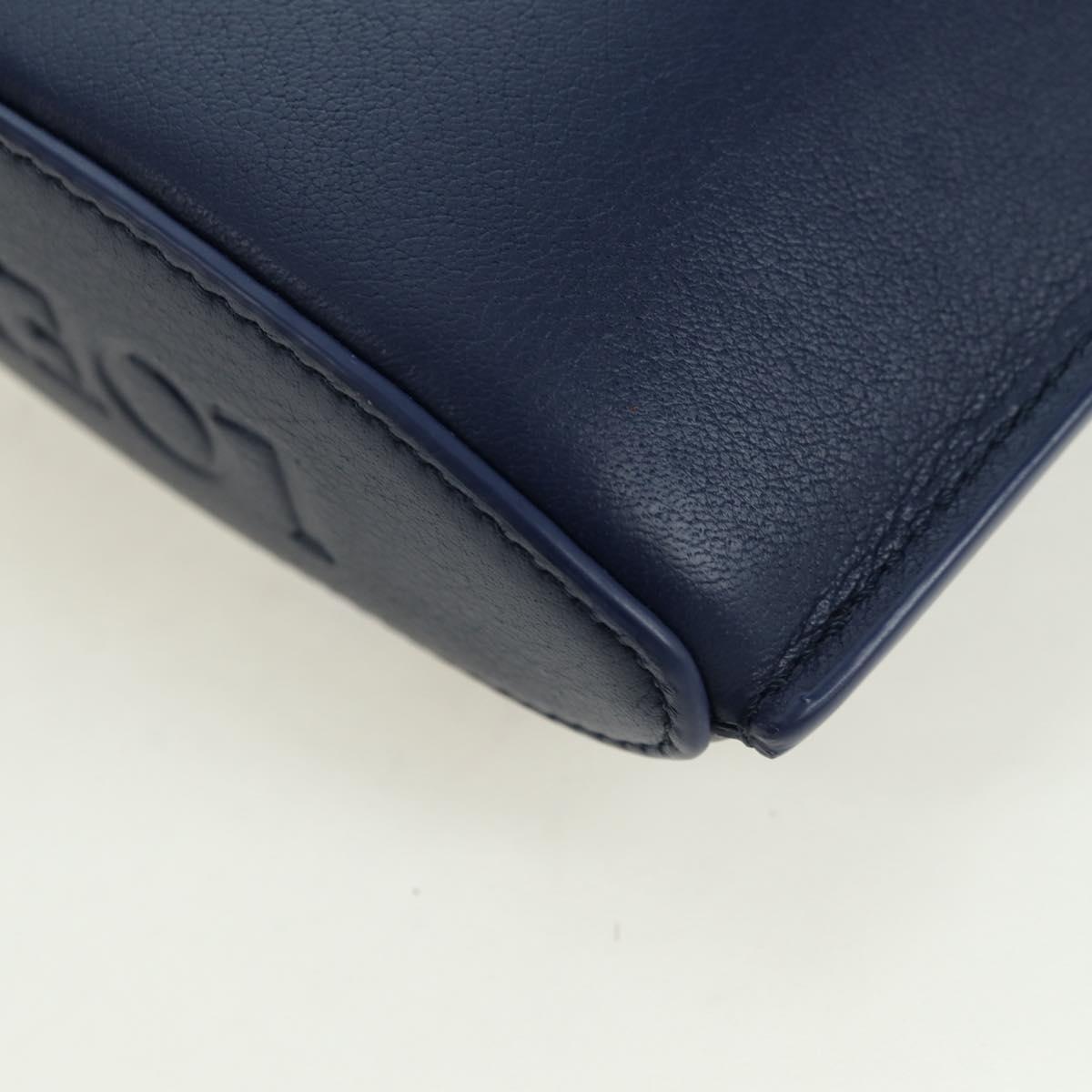 LOEWE × Ghibli Howl's Pebble Dice Pocket Calcifer Bag Leather Navy Auth 167246SM