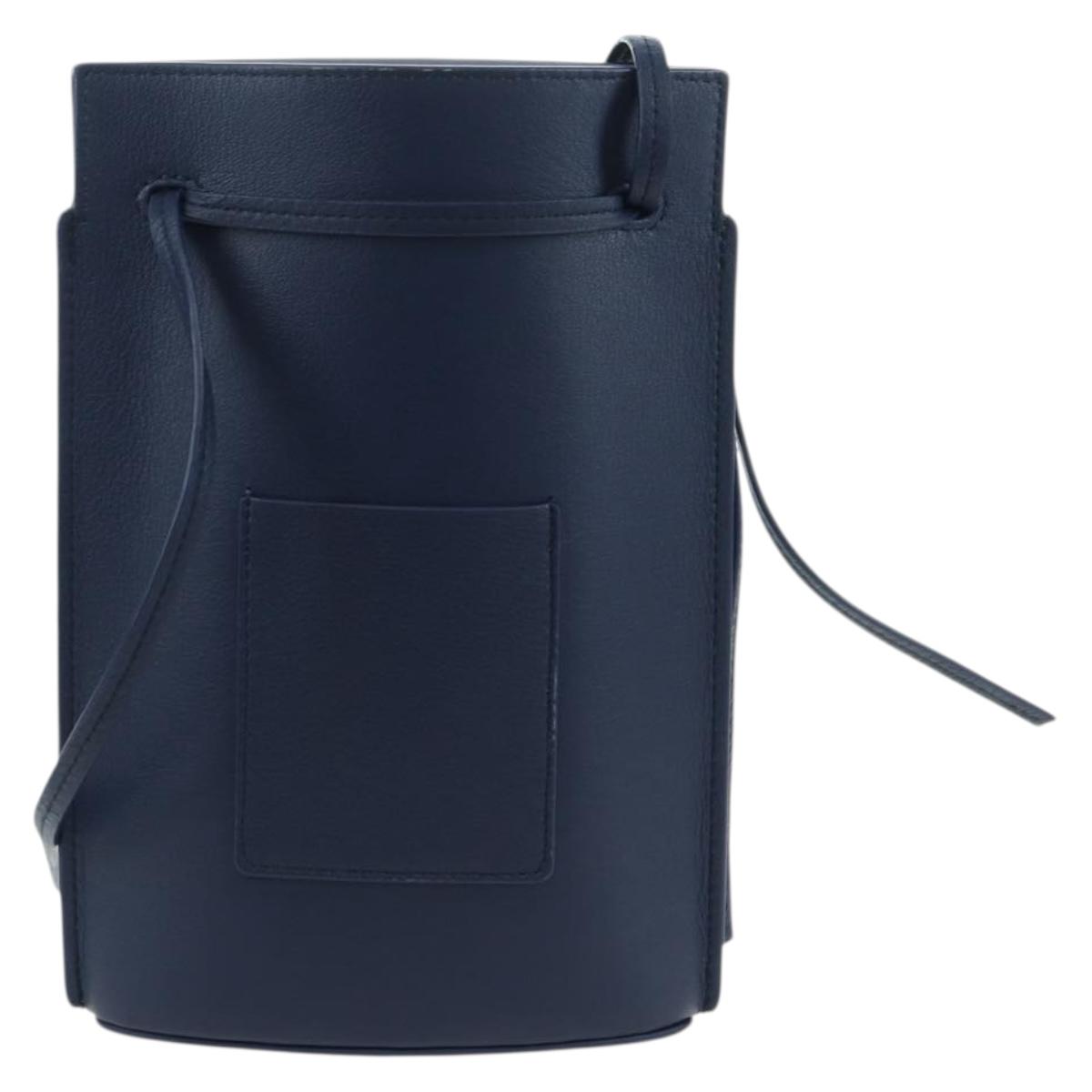 LOEWE × Ghibli Howl's Pebble Dice Pocket Calcifer Bag Leather Navy Auth 167246SM