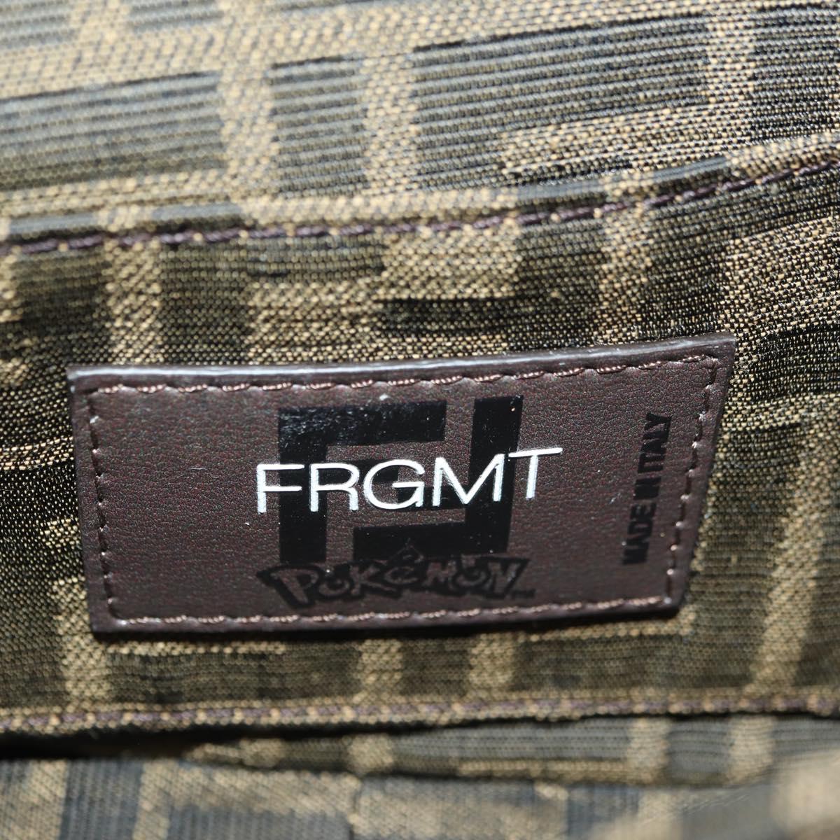 FENDI Zucca Canvas Miniryu FRGMT x POKÉMON Mamma Baguette Black Auth 167247SM