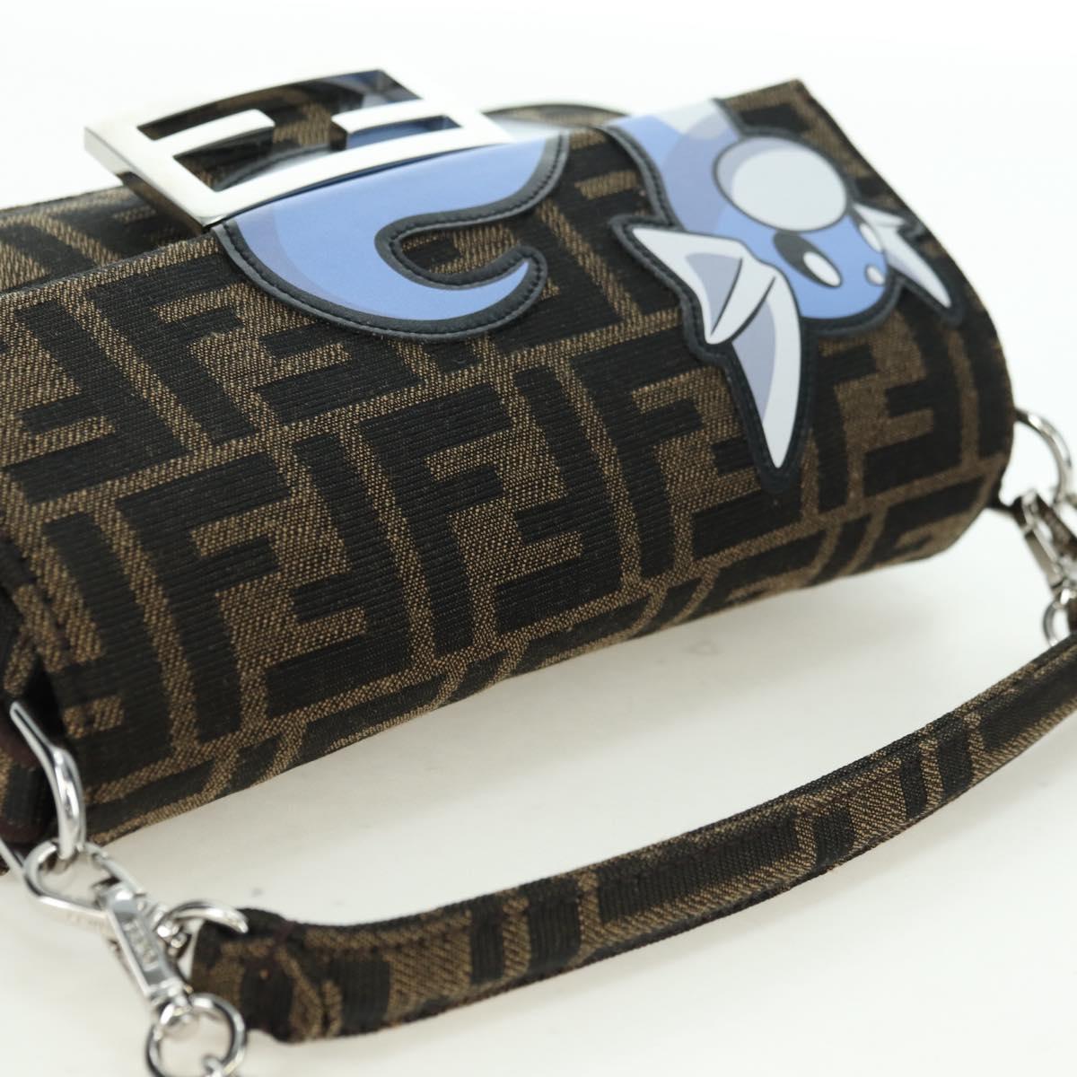 FENDI Zucca Canvas Miniryu FRGMT x POKÉMON Mamma Baguette Black Auth 167247SM