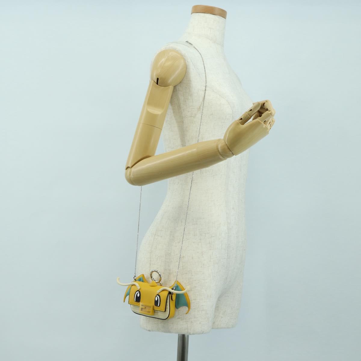 FENDI FRGMT x POKÉMON Mini Mamma Baguette Dragonite Bag Leather Auth 167248SM