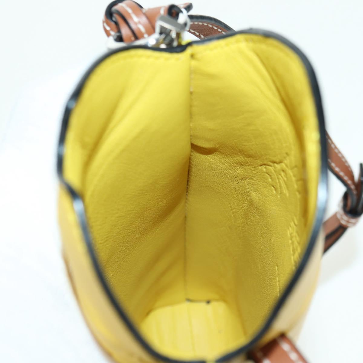LOEWE × Studio Ghibli Gate Pocket Medium Totoro Bag Leather Yellow Auth 167254SM