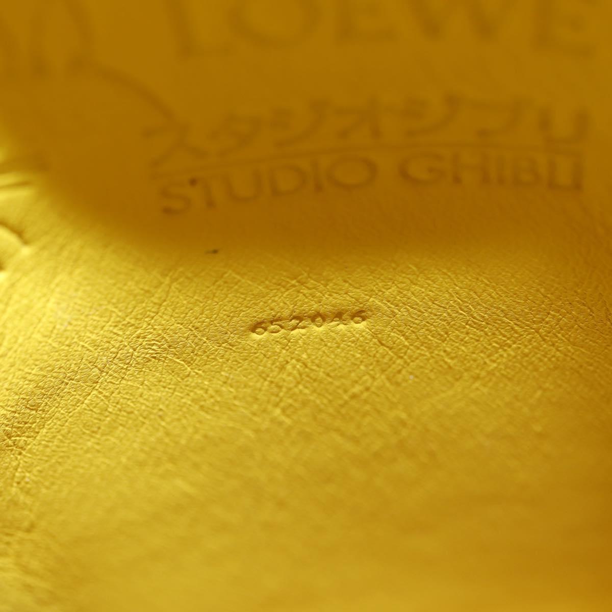LOEWE × Studio Ghibli Gate Pocket Medium Totoro Bag Leather Yellow Auth 167254SM