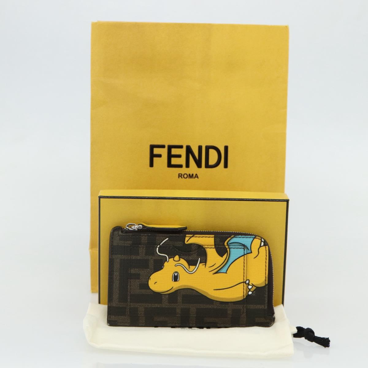 FENDI x FRGMT x POKÉMON Zucca Canvas Dragonfly Coin Purse Black Auth 167258SM