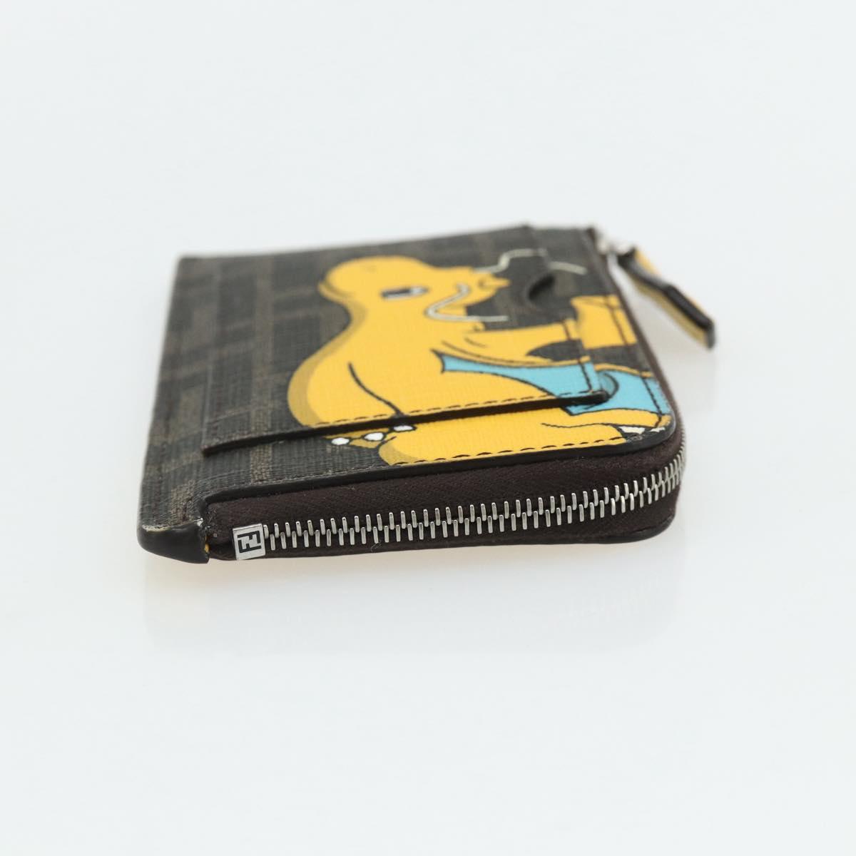 FENDI x FRGMT x POKÉMON Zucca Canvas Dragonfly Coin Purse Black Auth 167258SM