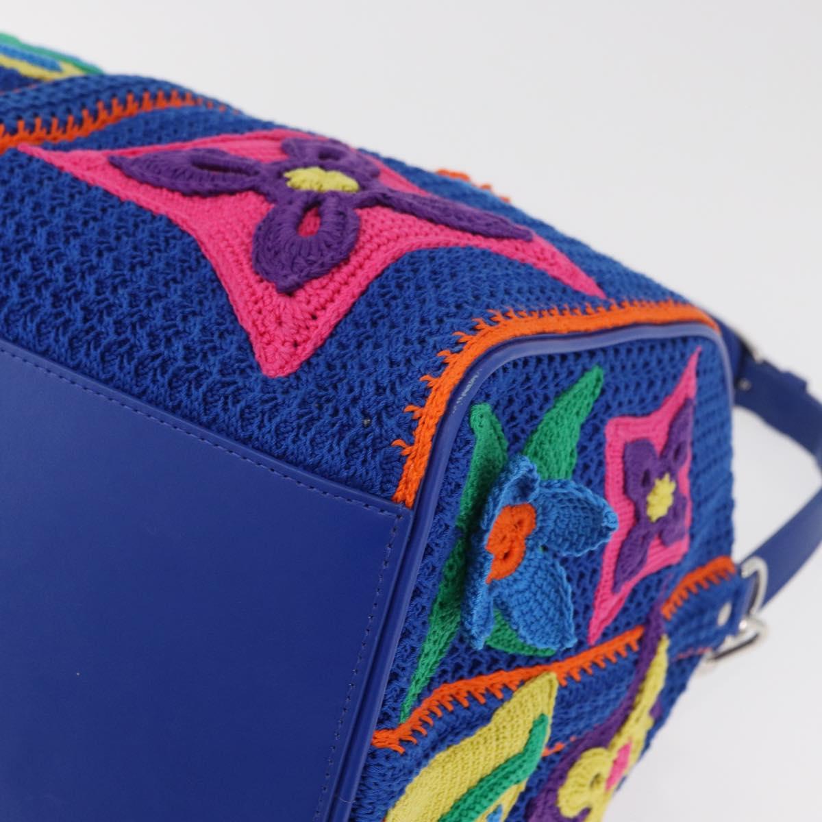 LOUIS VUITTON Monogram Flower Keepall Bandouliere 50 Blue M21895 Auth 167265SM