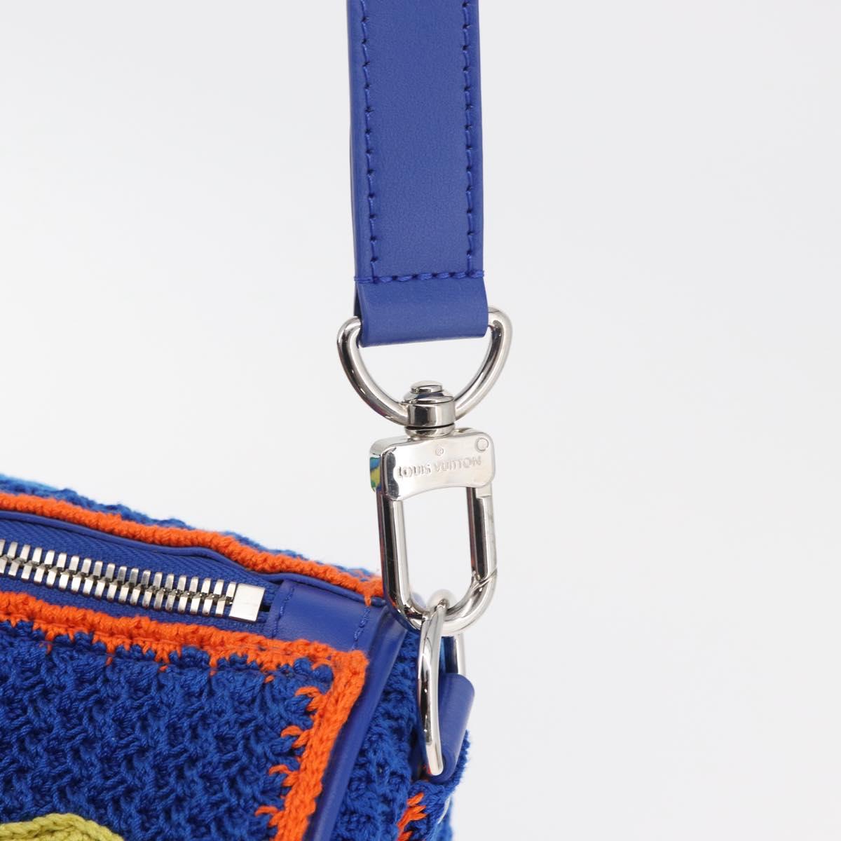 LOUIS VUITTON Monogram Flower Keepall Bandouliere 50 Blue M21895 Auth 167265SM