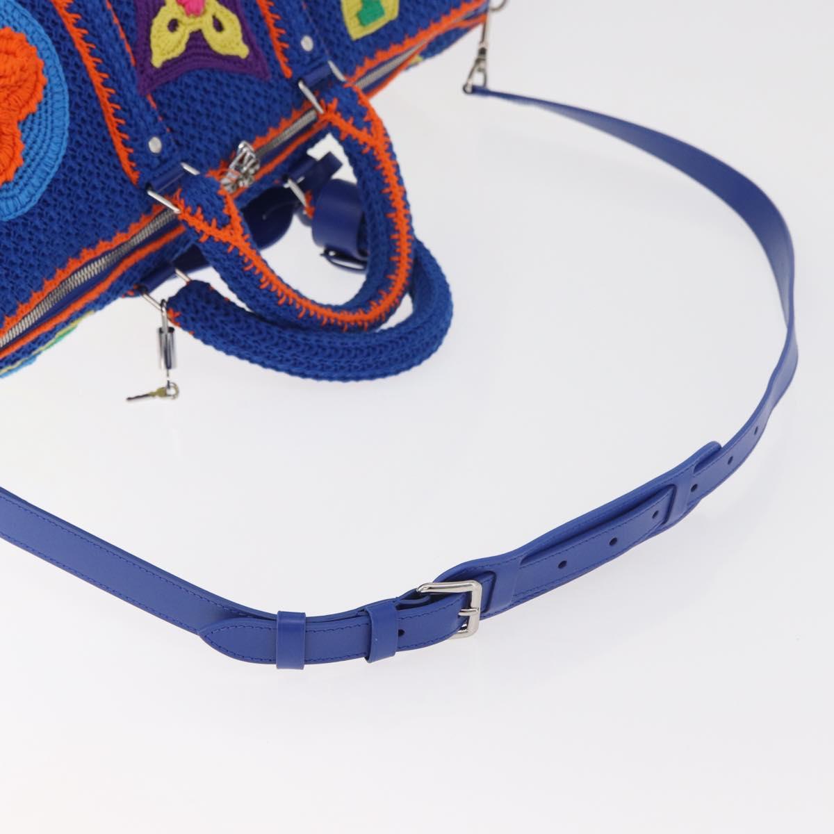 LOUIS VUITTON Monogram Flower Keepall Bandouliere 50 Blue M21895 Auth 167265SM