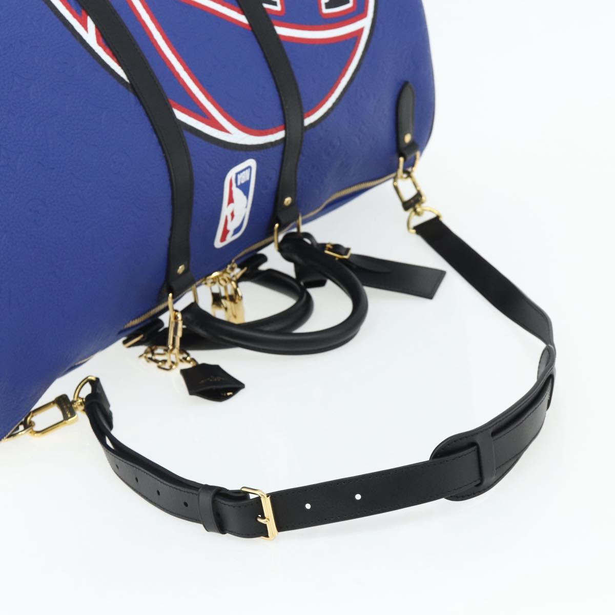 LOUIS VUITTON Monogram LVxNBA Keepall Bandouliere 50 Blue M21105 Auth 167266SM